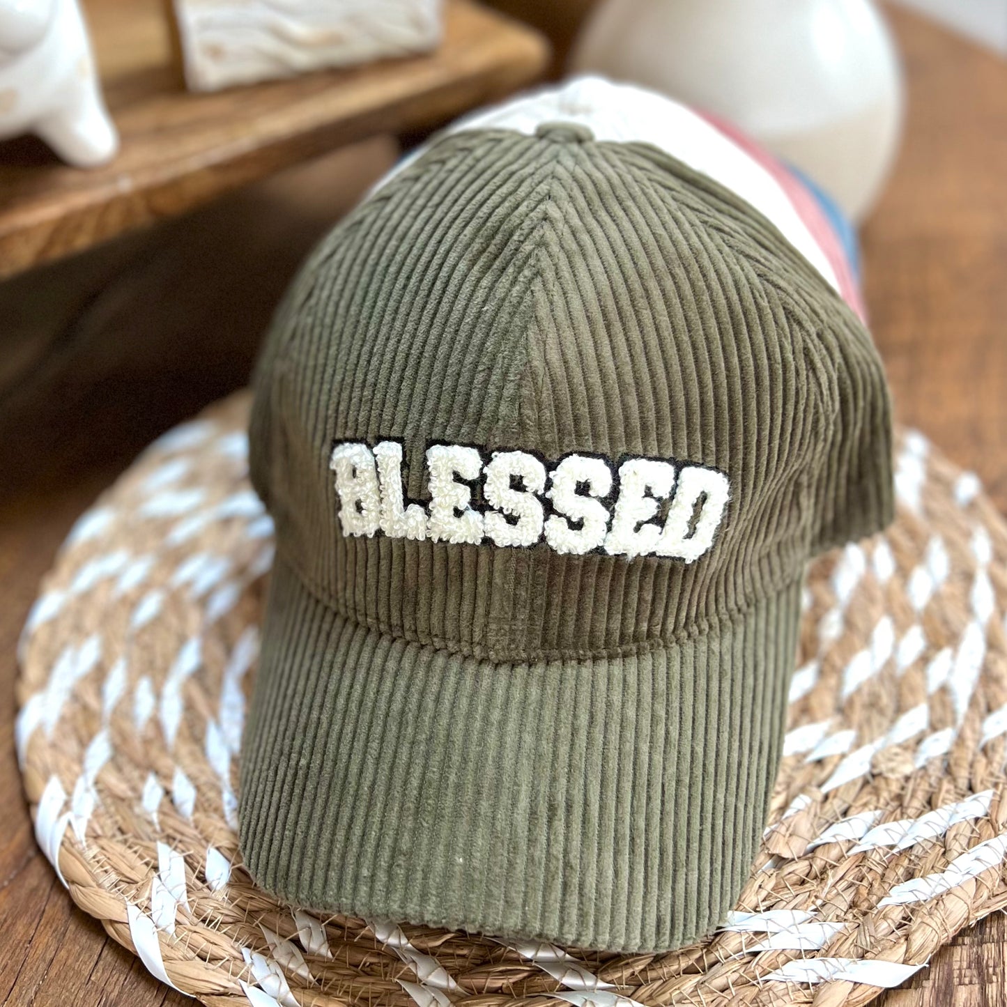 BLESSED OR GRATEFUL CORDUROY HAT