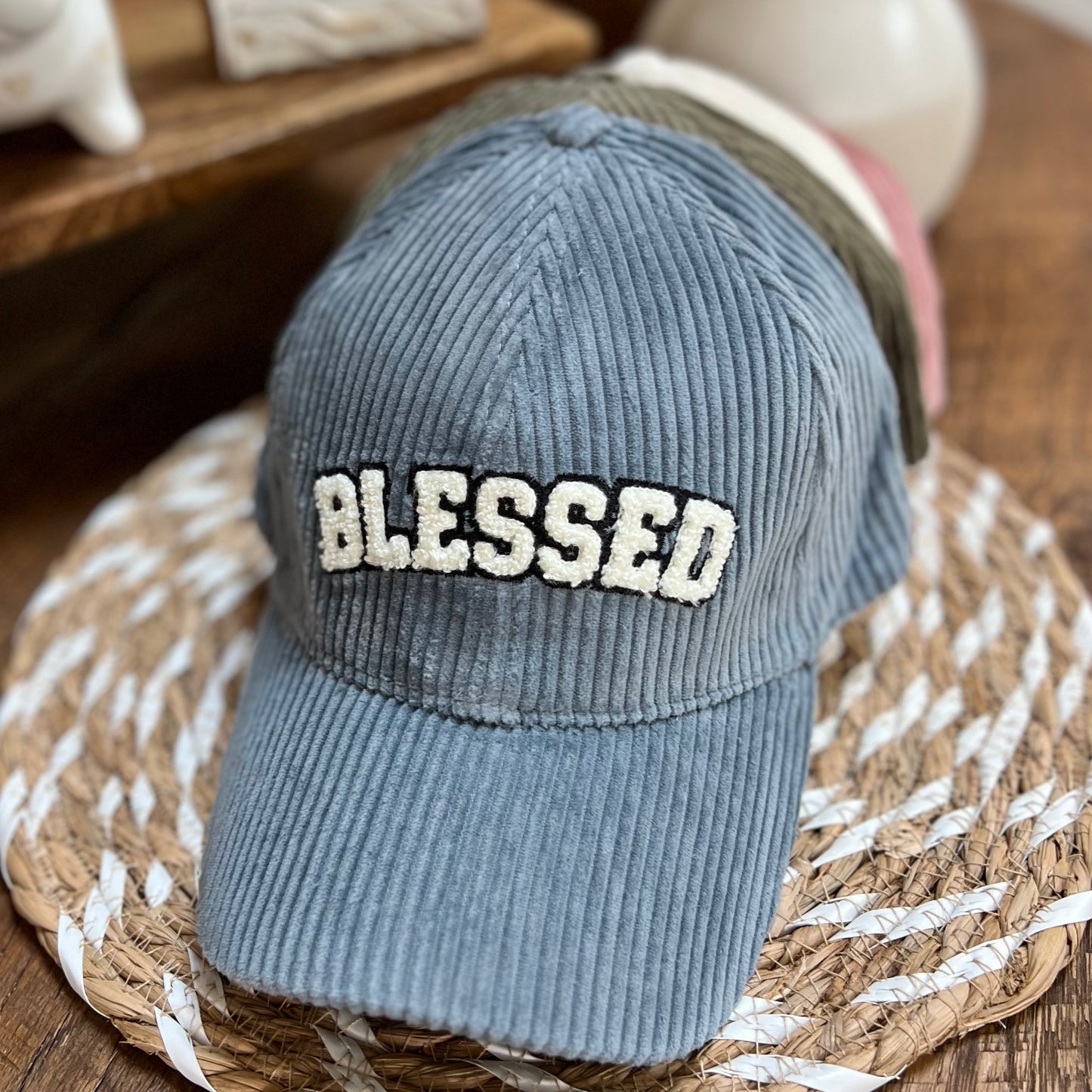 BLESSED OR GRATEFUL CORDUROY HAT