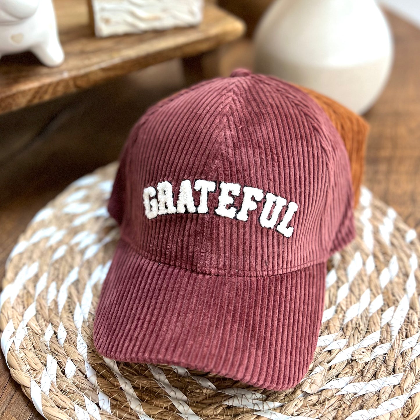 BLESSED OR GRATEFUL CORDUROY HAT