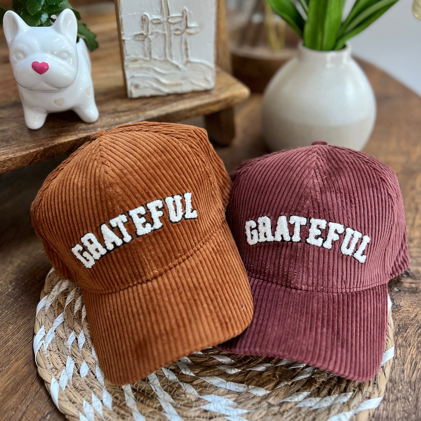 BLESSED OR GRATEFUL CORDUROY HAT