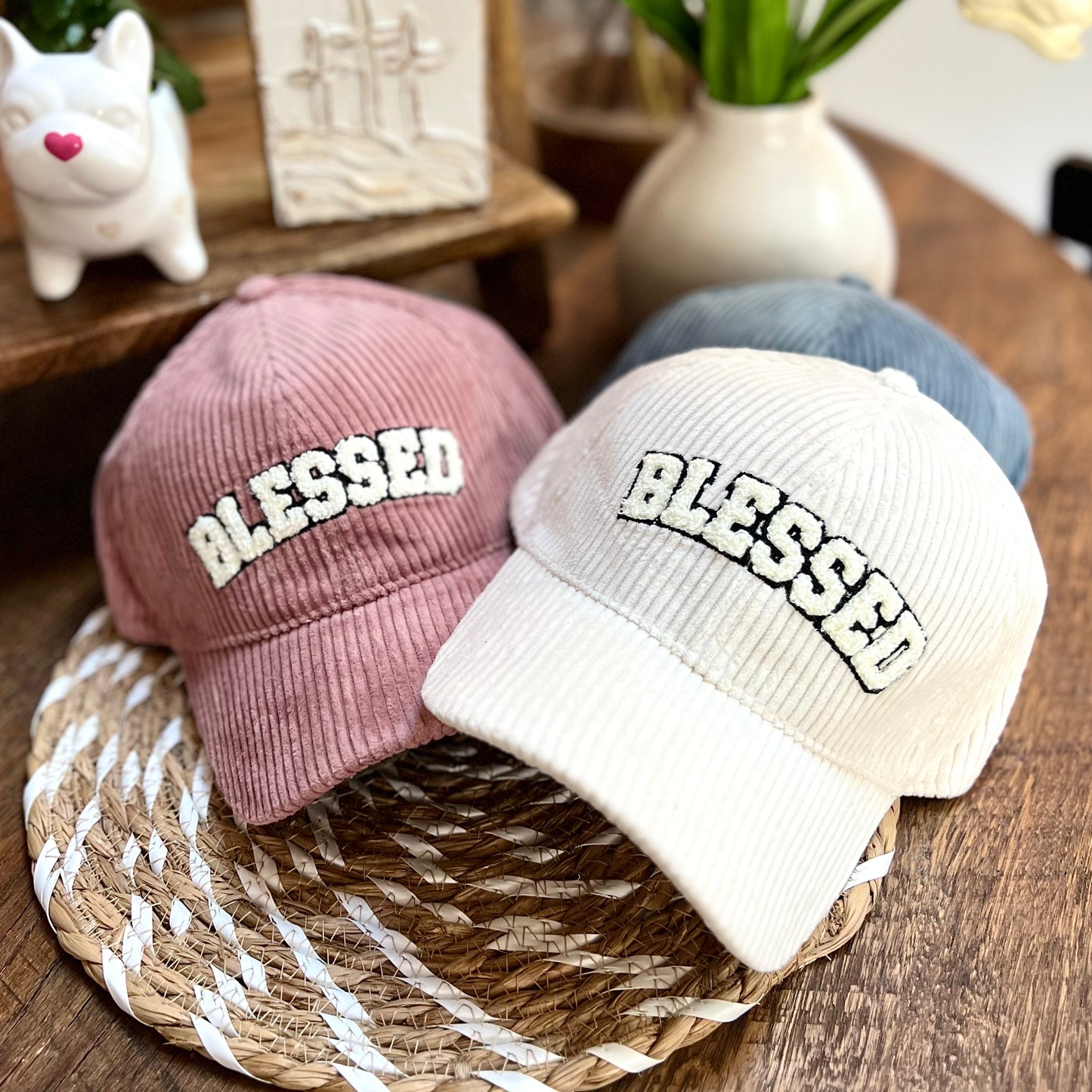 BLESSED OR GRATEFUL CORDUROY HAT