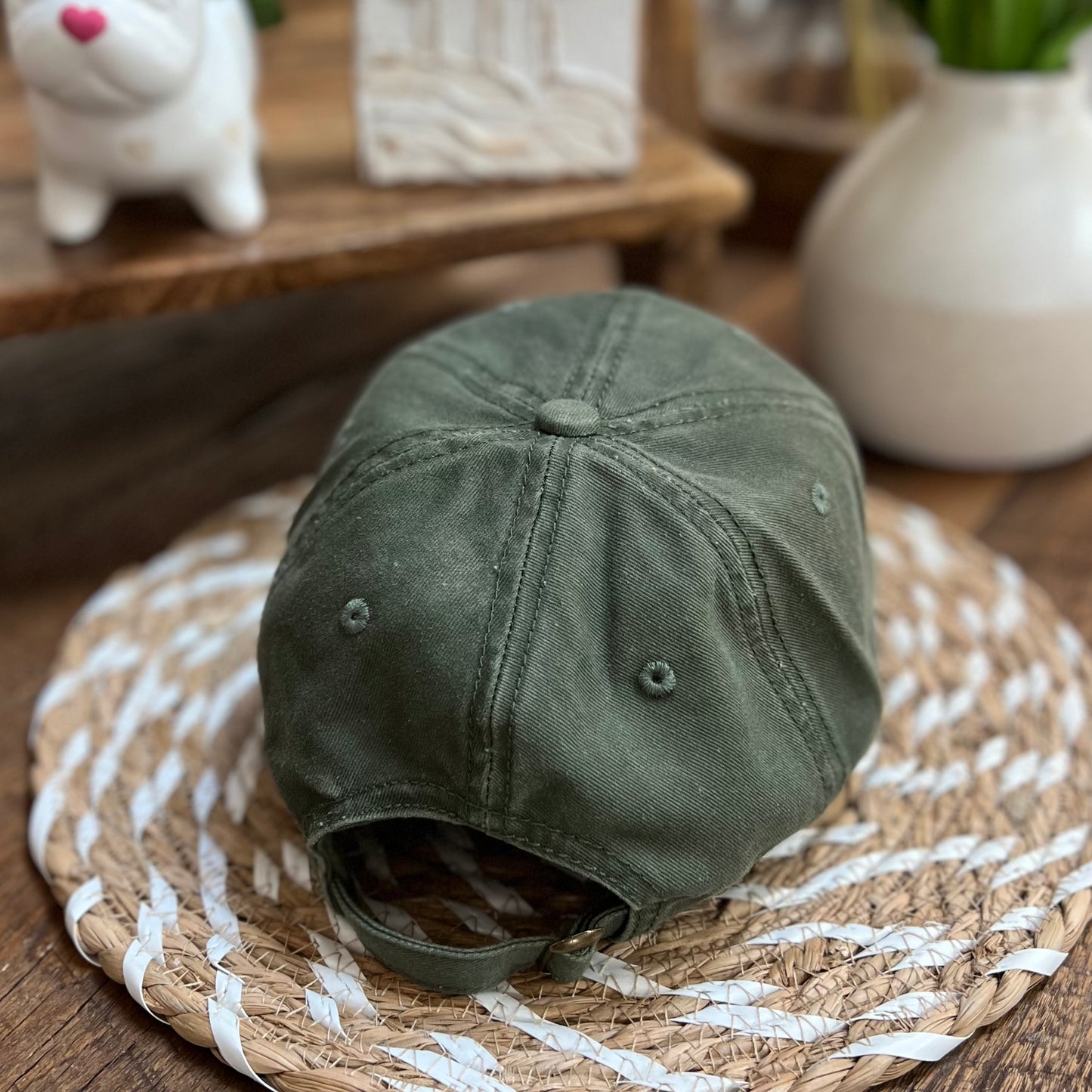 "PUMPKIN SEASON" patch on Olive Baseball Hat