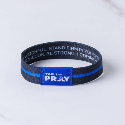 Tap To Pray® Wristband – First Responders - Law Enforcement black/blue