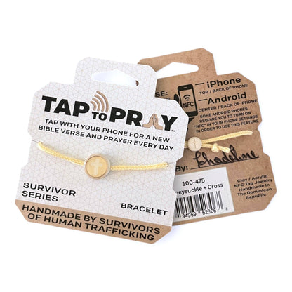 Tap To Pray® Survivor Series Bracelet: Adjustable Rope and Cross Bracelet