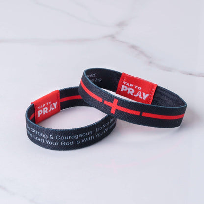 Tap To Pray® Wristband – First Responders - Firefighters black/red