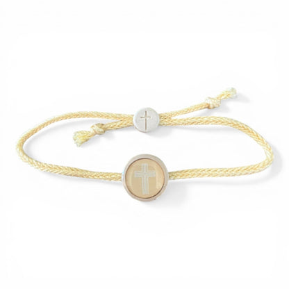 Tap To Pray® Survivor Series Bracelet: Adjustable Rope and Cross Bracelet