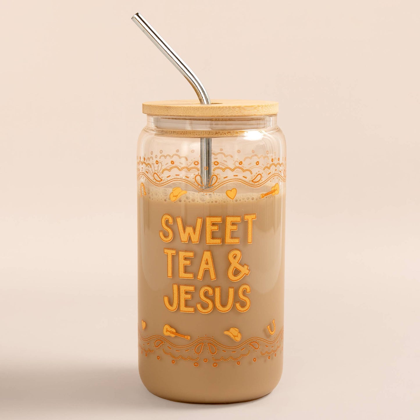 Sweet Tea & Jesus Western Glass Can