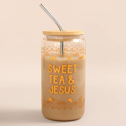 Sweet Tea & Jesus Western Glass Can
