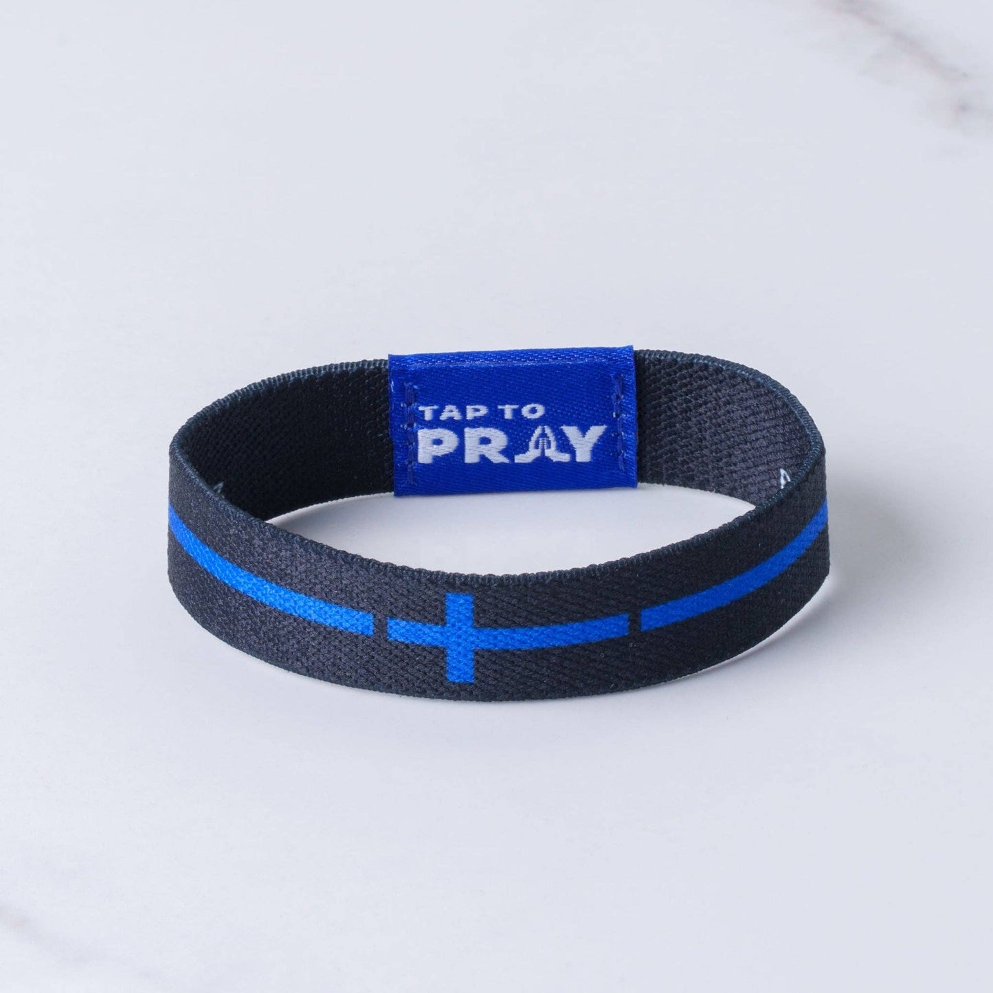 Tap To Pray® Wristband – First Responders - Law Enforcement black/blue