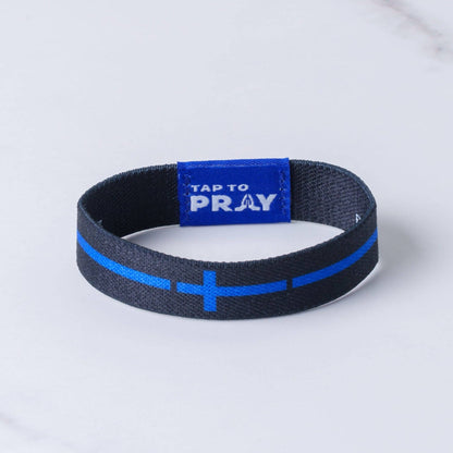 Tap To Pray® Wristband – First Responders - Law Enforcement black/blue