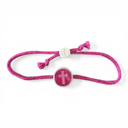 Tap To Pray® Survivor Series Bracelet: Adjustable Rope and Cross Bracelet