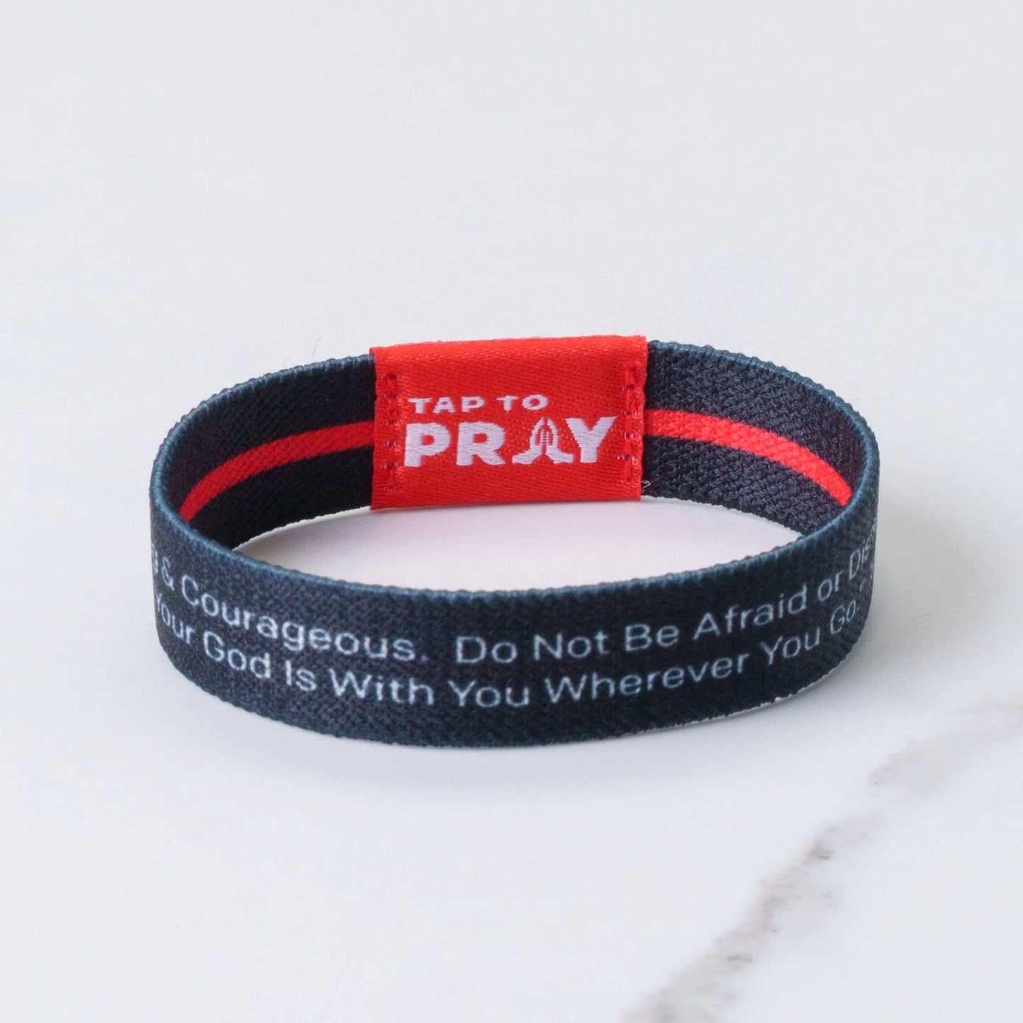 Tap To Pray® Wristband – First Responders - Firefighters black/red