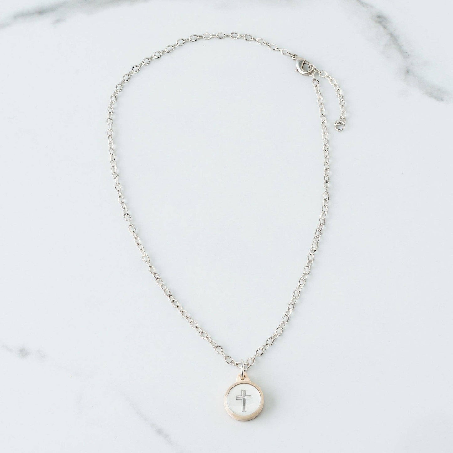 Tap To Pray® Survivor Series Necklace: Silver + Cross