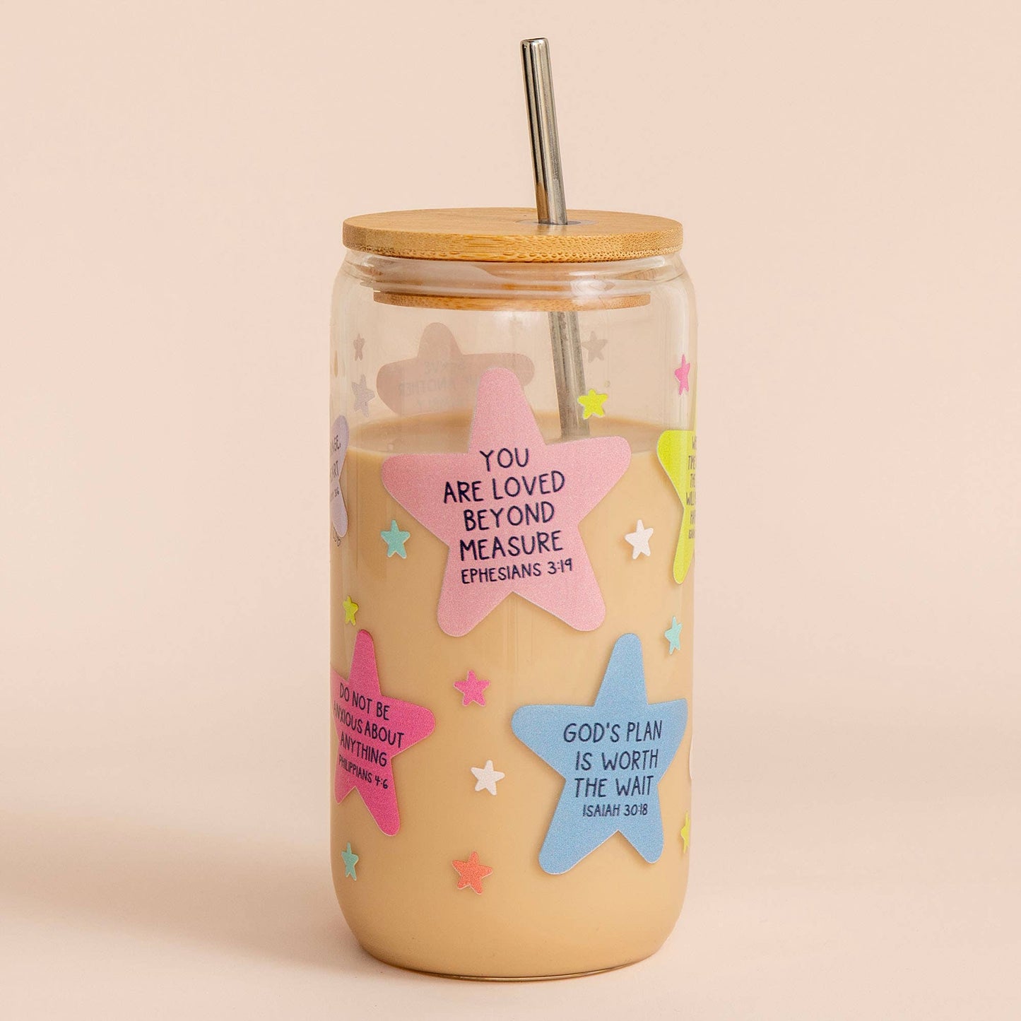 Star Bible Verse Glass Cup