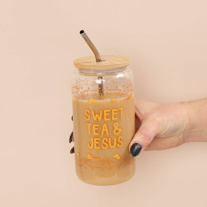 Sweet Tea & Jesus Western Glass Can
