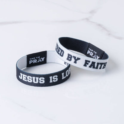 Tap To Pray™ Wristbands - Jesus Is Lord: / Jesus is Lord / Powered by Faith