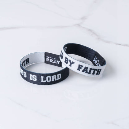 Tap To Pray™ Wristbands - Jesus Is Lord: / Jesus is Lord / Powered by Faith