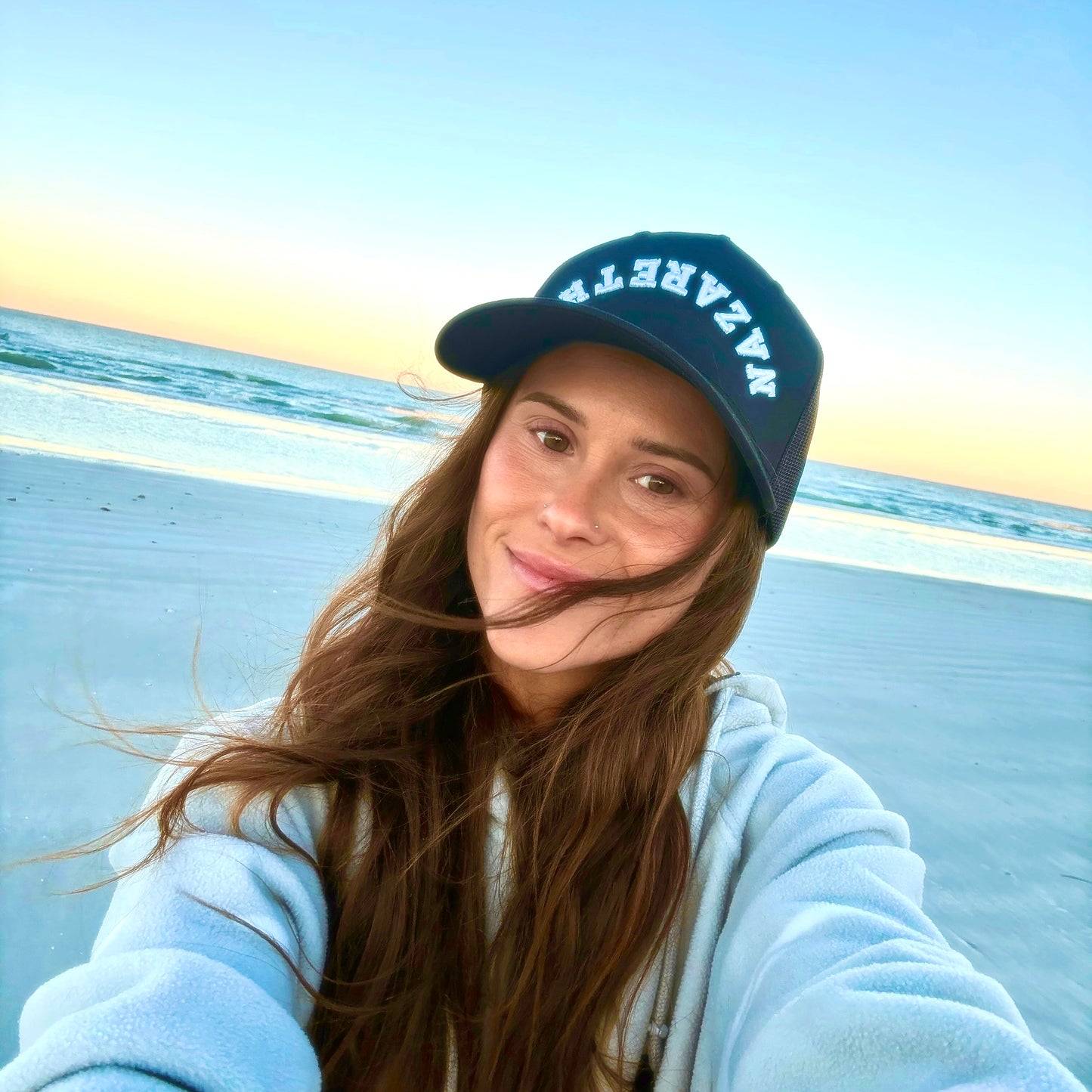 NAZARETH Reverse 3D Bubble Letter Hat- (Black Richardson) Good News