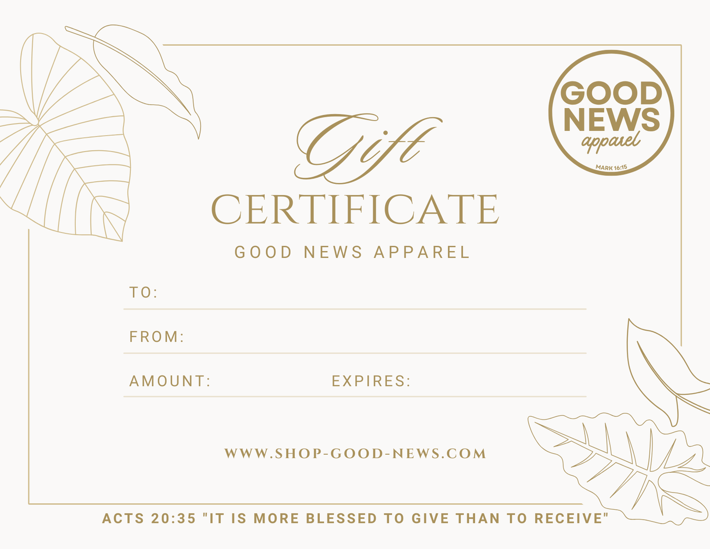 Good News Apparel Gift Card