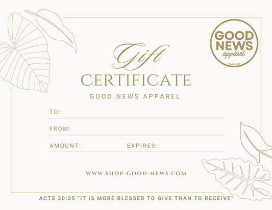 Good News Apparel Gift Card