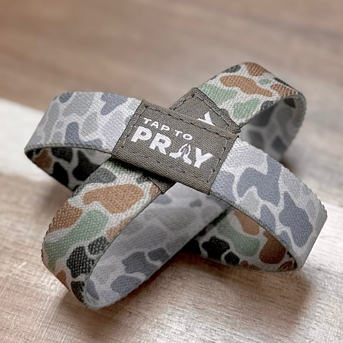 Tap To Pray™ Wristbands - River Rock Camo Classic & Sage