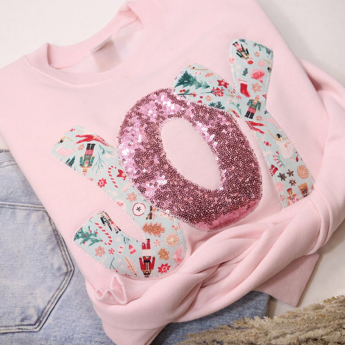 JOY- baby pink sweatshirt
