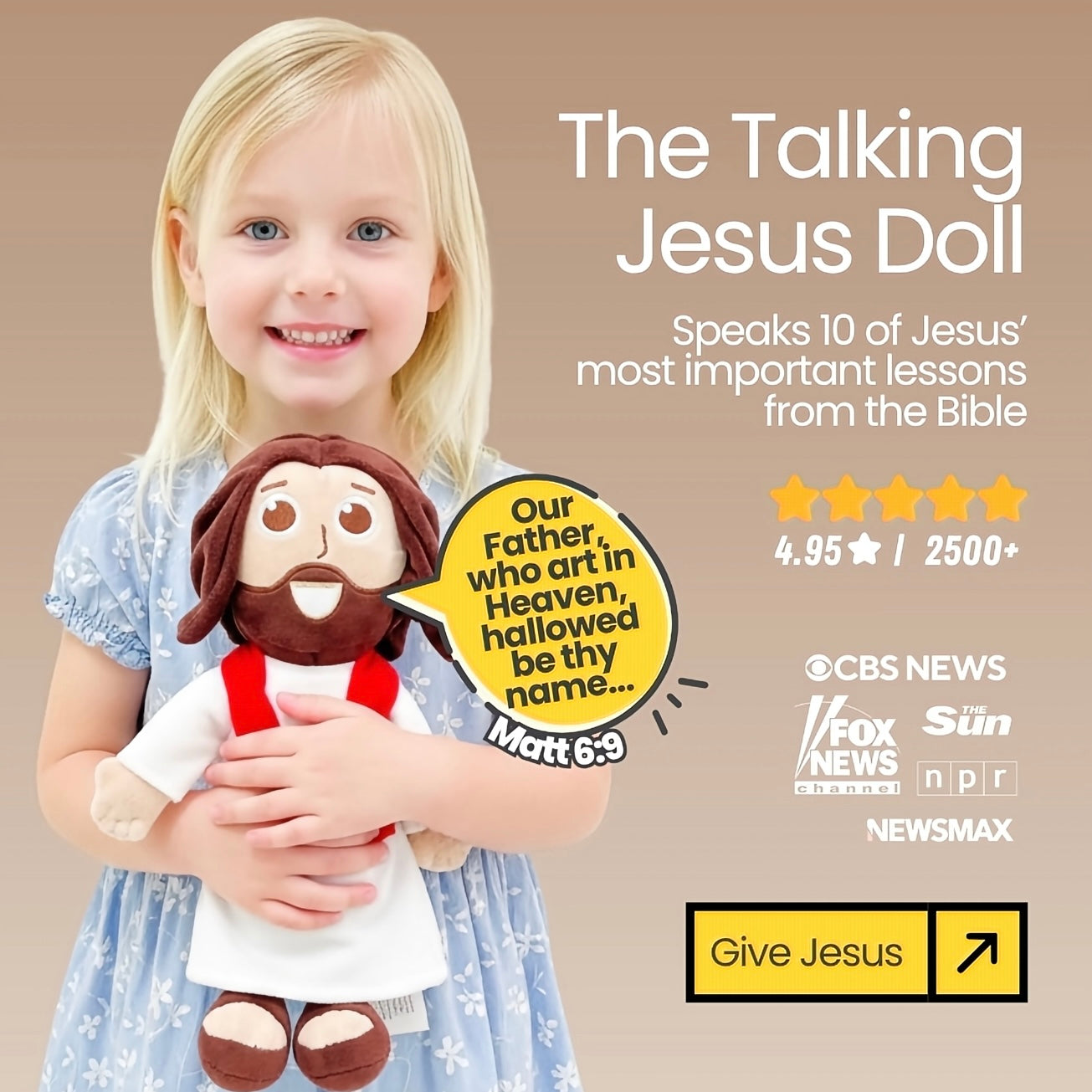Talking Jesus Doll- Kids Stuffy