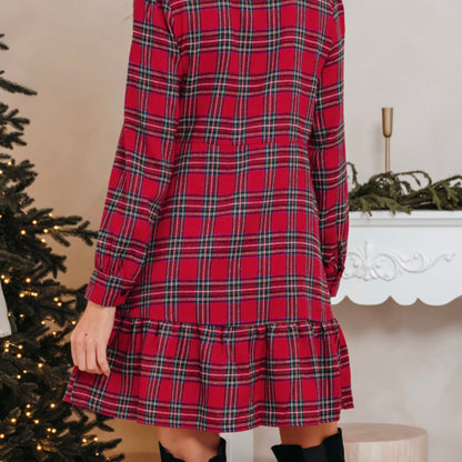 Classic Red Plaid Dress