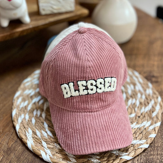 BLESSED OR GRATEFUL CORDUROY HAT