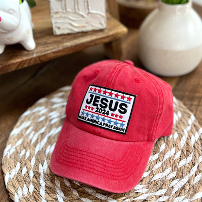 "JESUS 2024" Make America Pray Again, Hat with Patch