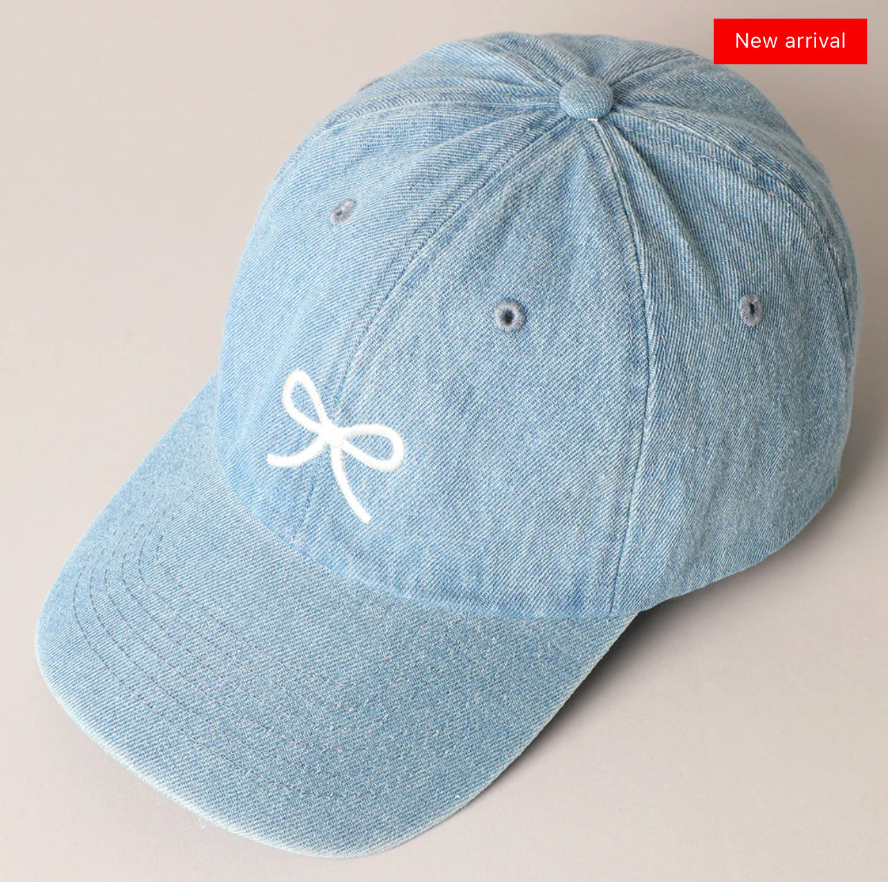 Small Bow Denim Baseball Hat