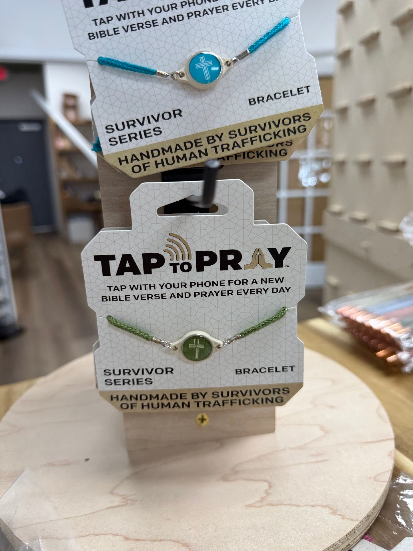 Tap To Pray® Survivor Series Bracelet: Adjustable Rope and Cross Bracelet