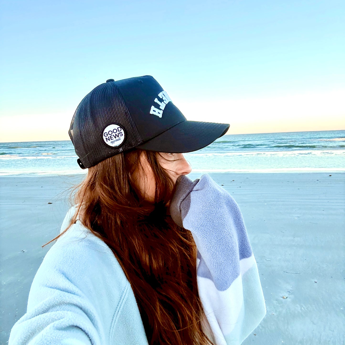 NAZARETH Reverse 3D Bubble Letter Hat- (Black Richardson) Good News