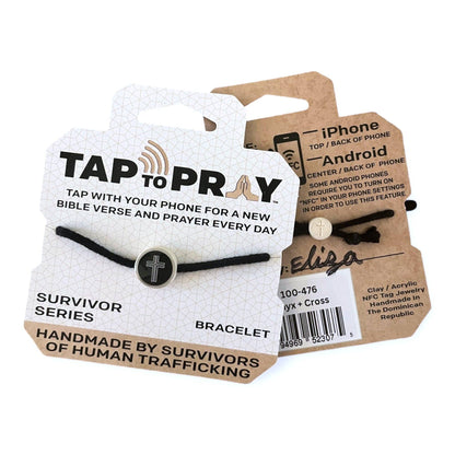 Tap To Pray® Survivor Series Bracelet: Adjustable Rope and Cross Bracelet