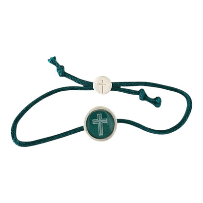 Tap To Pray® Survivor Series Bracelet: Adjustable Rope and Cross Bracelet