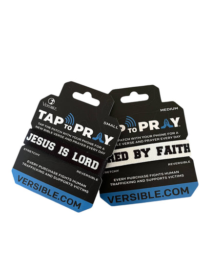 Tap To Pray™ Wristbands - Jesus Is Lord: / Jesus is Lord / Powered by Faith
