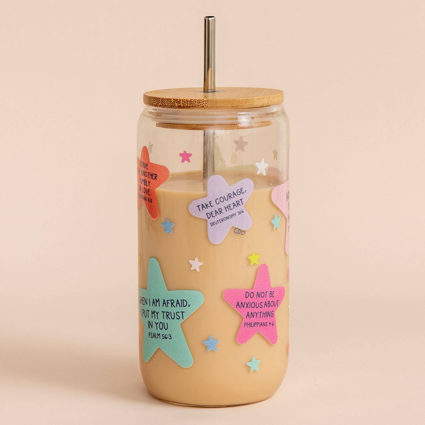 Star Bible Verse Glass Cup