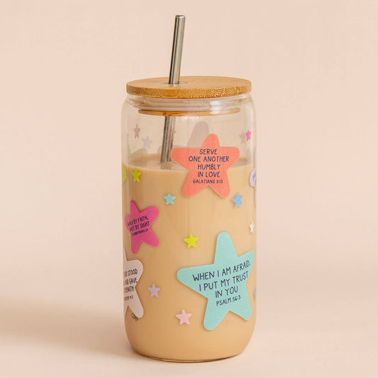Star Bible Verse Glass Cup