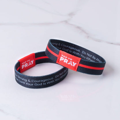 Tap To Pray® Wristband – First Responders - Firefighters black/red