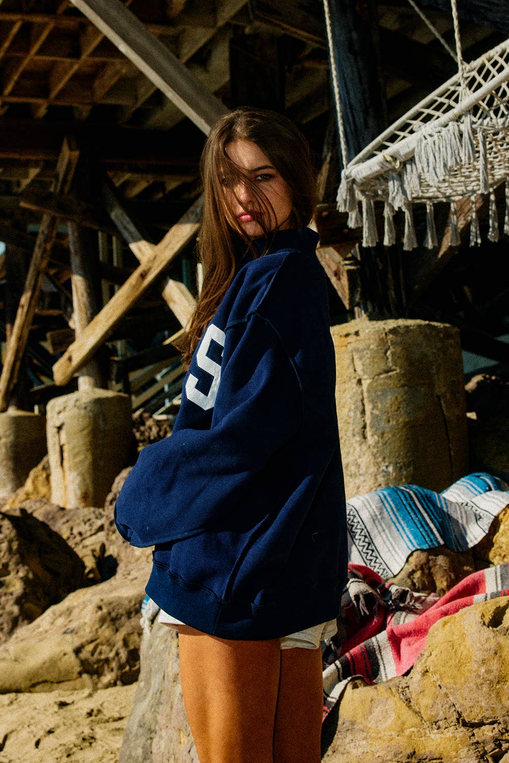 JESUS-Embroidered Mock Neck Sweatshirt : Bright Sage