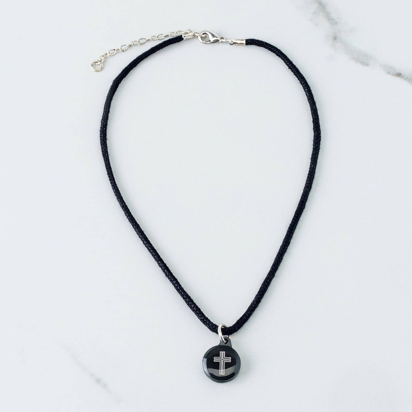 Tap To Pray® Survivor Series Necklace: Silver + Cross