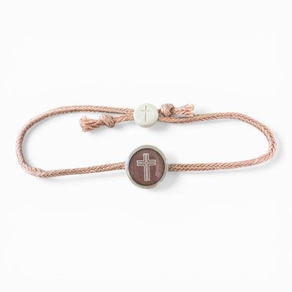 Tap To Pray® Survivor Series Bracelet: Adjustable Rope and Cross Bracelet